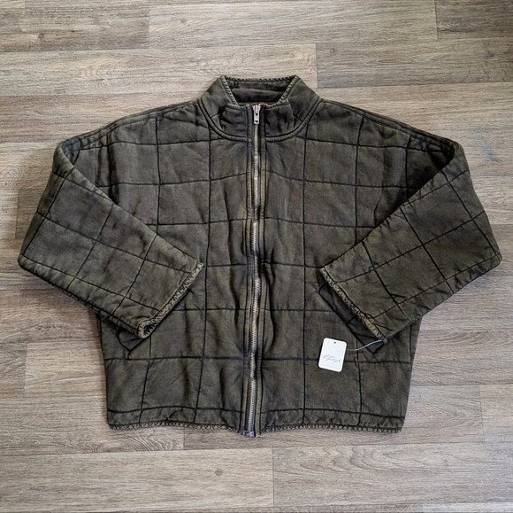 NWT Free People Dolman Quilted Jacket Dusted Military Size Medium - Picture 4 of 9